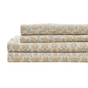 Patina Vie Maison Percale Vintage Printed Bed Sheet Set with Pillowcases