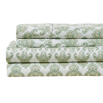 Patina Vie Maison Percale Vintage Printed Bed Sheet Set with Pillowcases