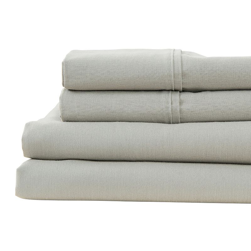 Patina Vie Maison Premium Sheet Set with Pillowcases, Light Gray