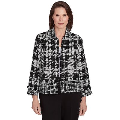 Petite Alfred Dunner Spliced Woven Jacket