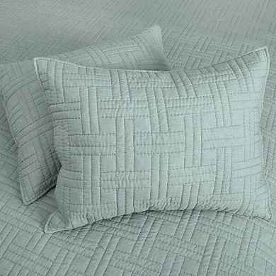 Levtex Home Melange Stitch Seafoam Quilt Set or Euro Sham