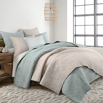Levtex Home Melange Stitch Seafoam Quilt Set or Euro Sham