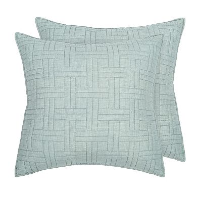 Levtex Home Melange Stitch Seafoam Quilt Set or Euro Sham