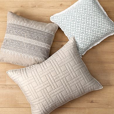 Levtex Home Melange Basketweave Fringe Throw Pillow