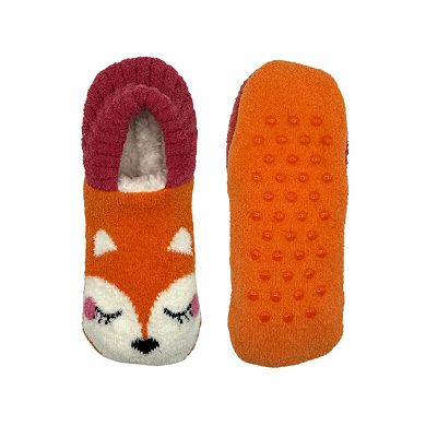 Girls Fuzzy Babba Kitty Flex Back Cozy Slipper Socks