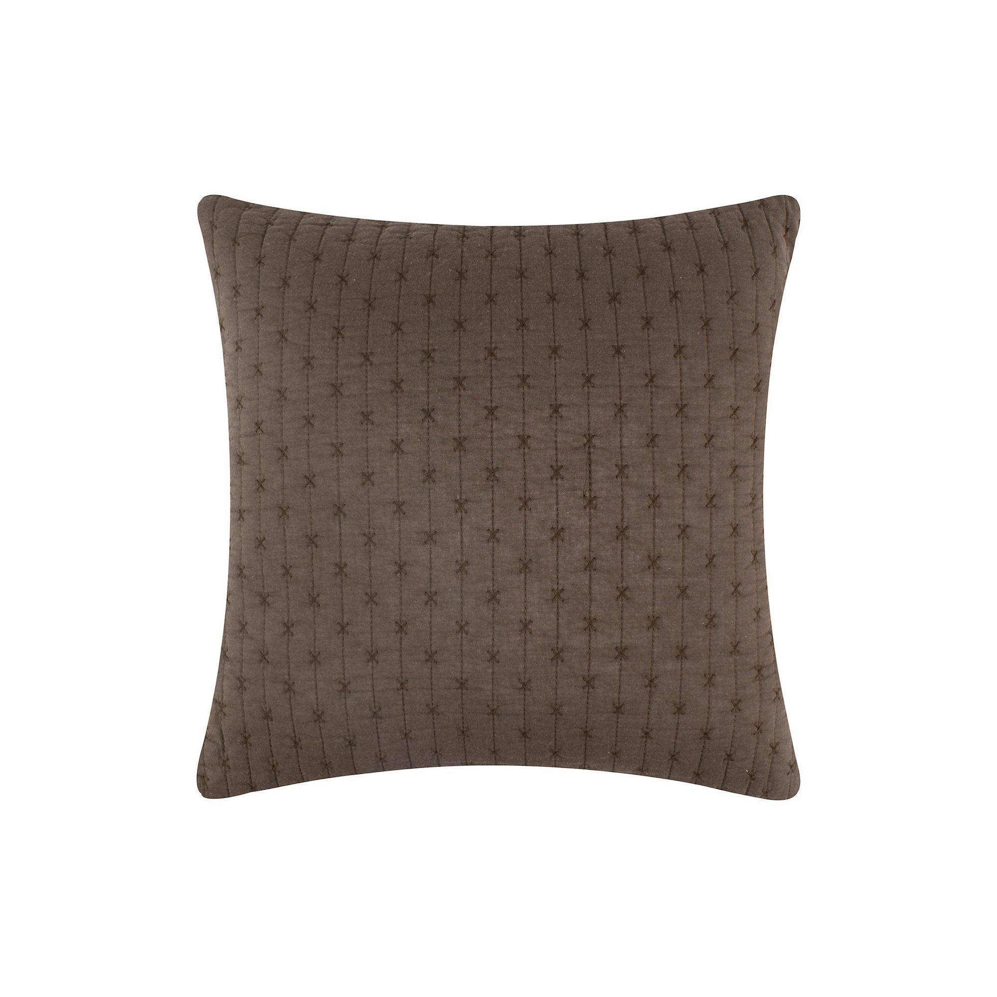 Levtex Home Cross Stitch Square Throw Pillow, Brown
