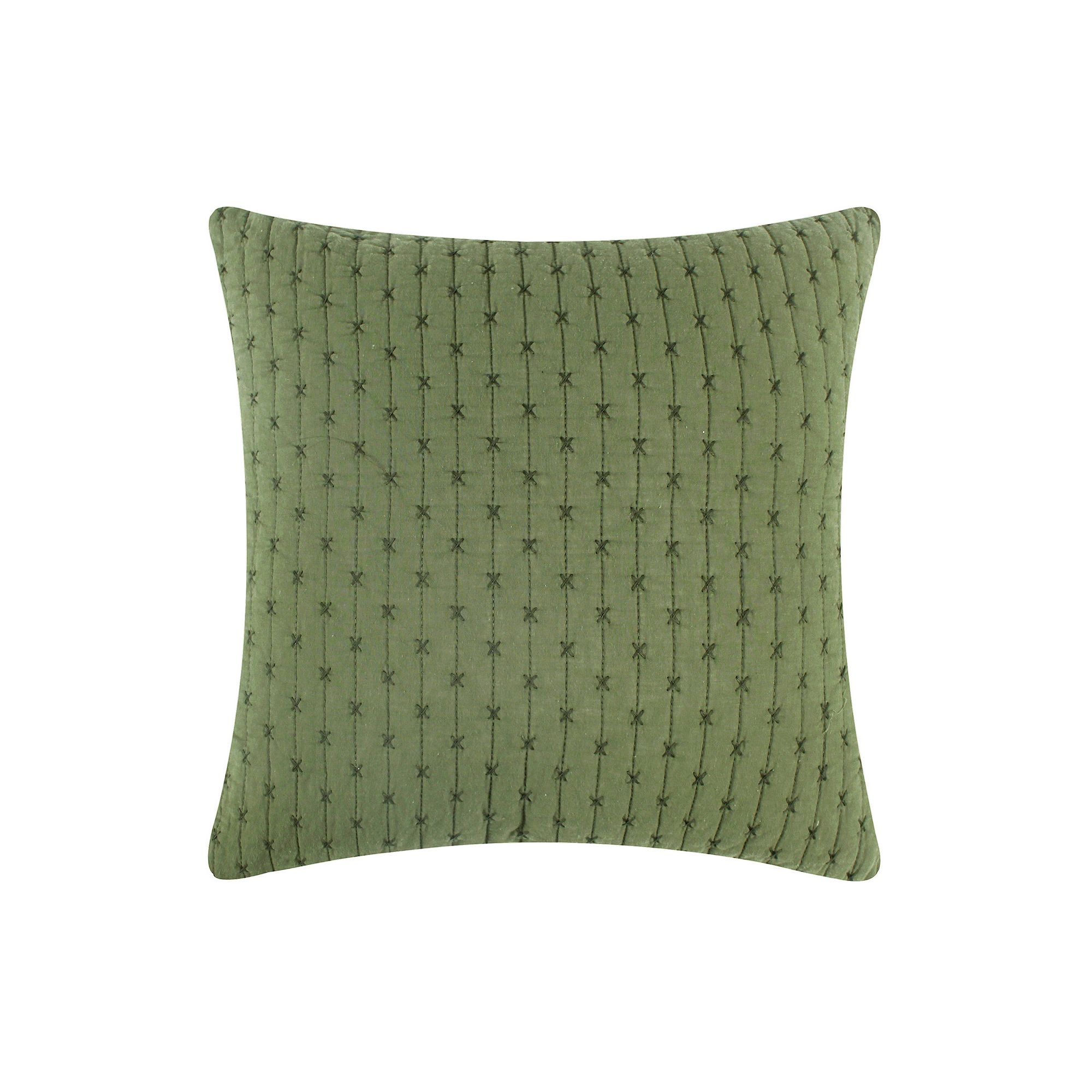 Levtex Home Cross Stitch Square Throw Pillow, Green