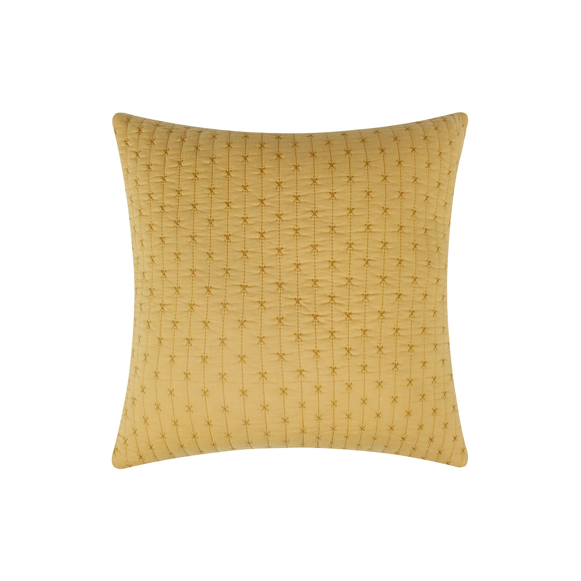 Levtex Home Cross Stitch Square Throw Pillow, Brown
