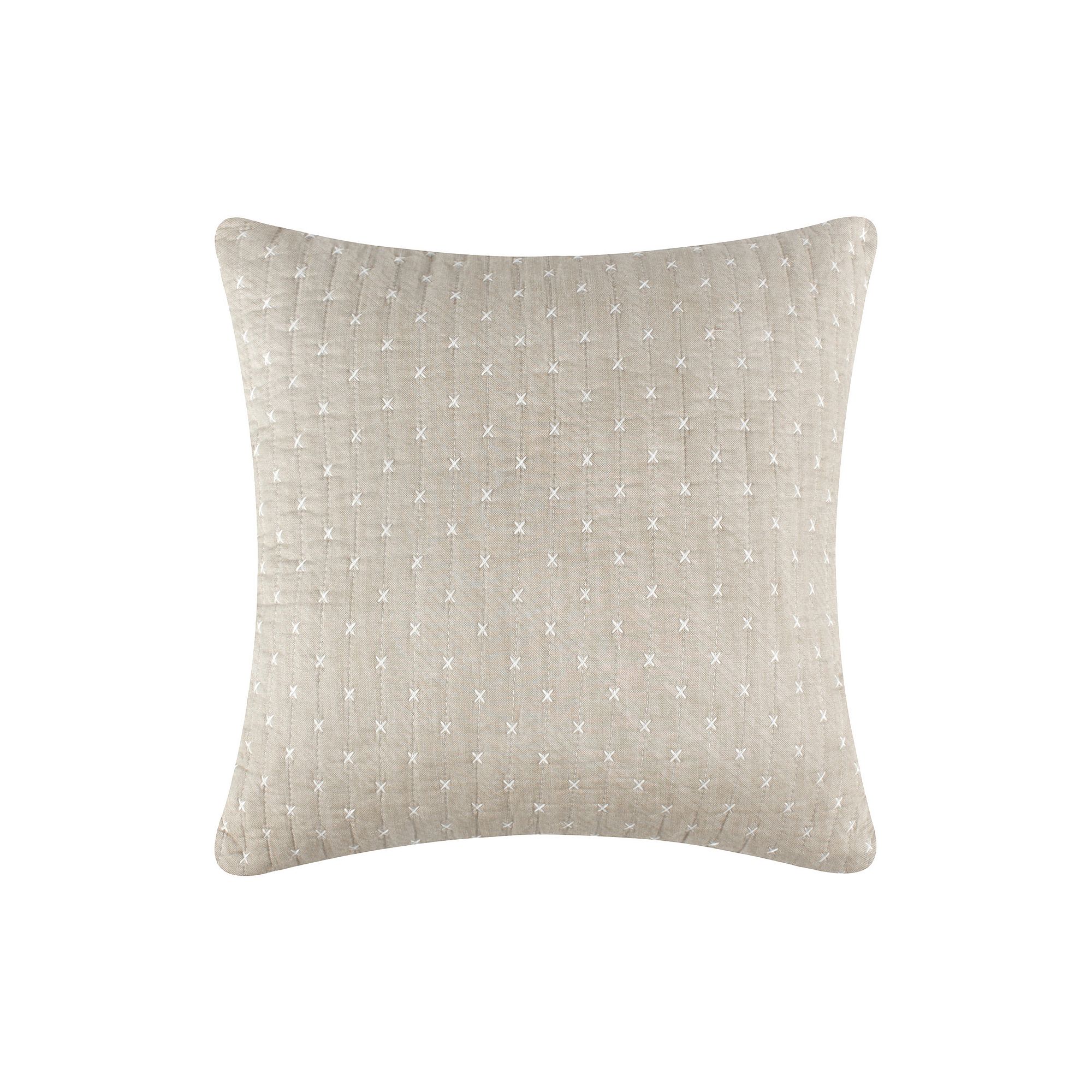 Levtex Home Cross Stitch Square Throw Pillow, Brown