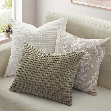 Levtex Home Mills Waffle Taupe Rectangular Throw Pillow