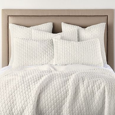 Levtex Home Rowan Cream Textured Quilt Set or Euro Sham Set