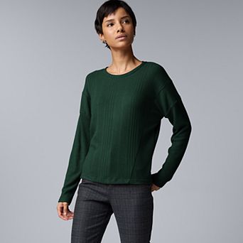 Women's Simply Vera Vera Wang Dolman Rib Knit Top