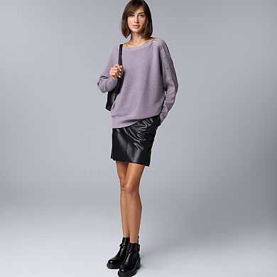Women's Simply Vera Vera Wang Dolman Snap Sweater