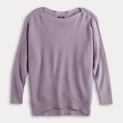 Women's Simply Vera Vera Wang Dolman Snap Sweater