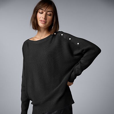 Women s Simply Vera Vera Wang Dolman Snap Sweater