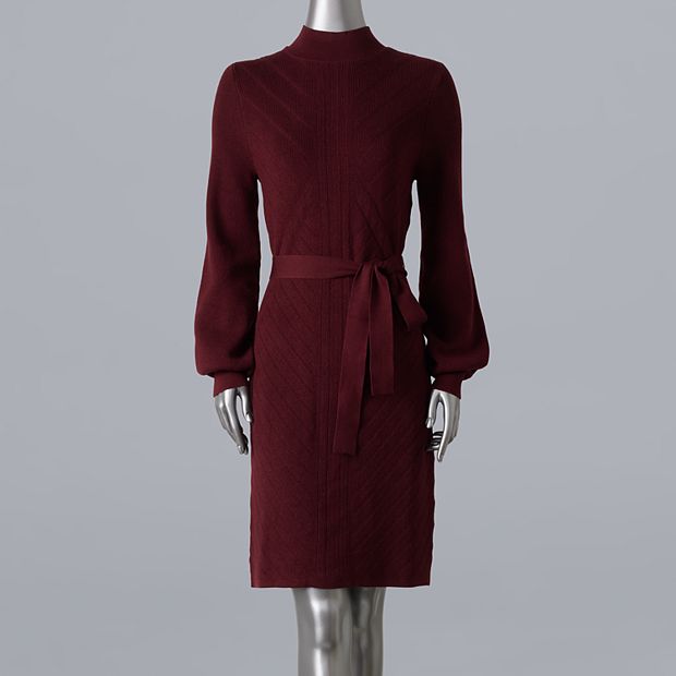 burgundy wrap sweater dress Recycled Tie Back Sweater Dress – United By Blue main image 0