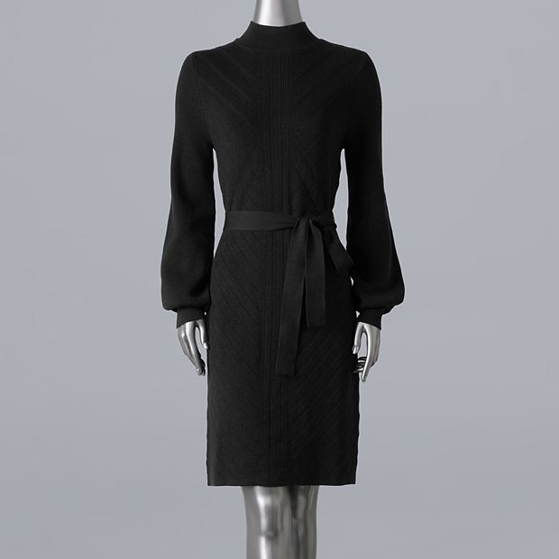 Women's Simply Vera Vera Wang Tie Waist Sweater Dress