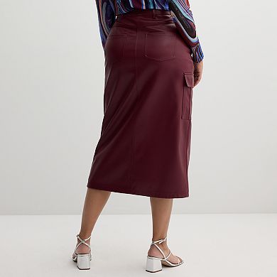 Women's INTEMPO™ Pleather Midi Skirt