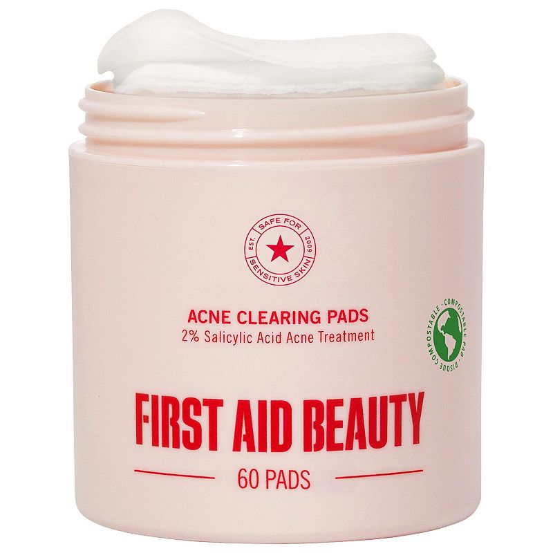 First Aid Beauty Acne Clearing Pads - 2% Salicylic Acid Acne Treatment, Size: 60 CT, None