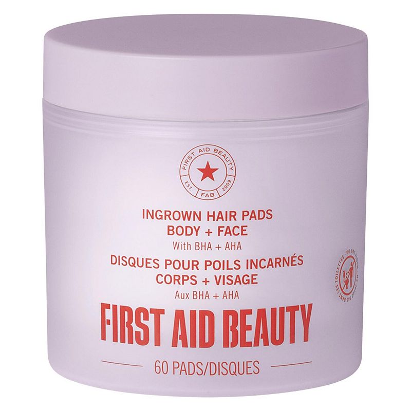 First Aid Beauty Ingrown Hair Pads with AHA + BHA for Body + Face, Size: 60 CT, None