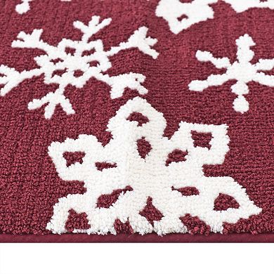 St. Nicholas Square Snowflake Print Supersoft Runner Rug