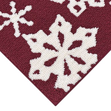 St. Nicholas Square Snowflake Print Supersoft Runner Rug