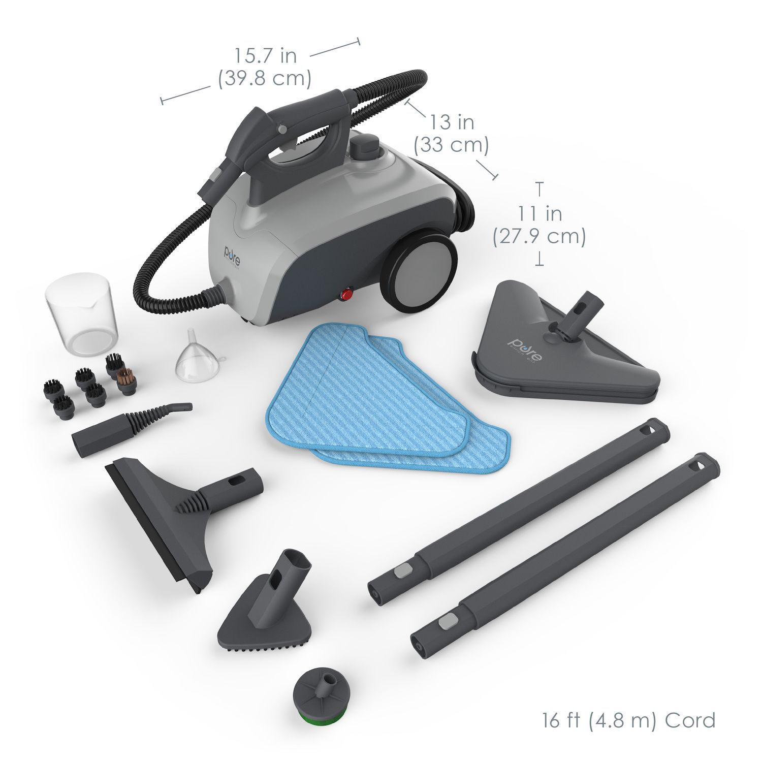 Pure Enrichment PureClean Multi-Purpose Rolling Steam Cleaner