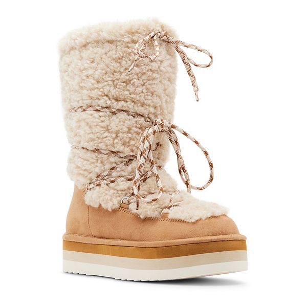 madden girl Hop-In Tan Fab Women's Boots - Tan Multi (5.5)