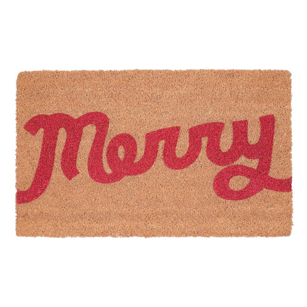 St. Nicholas Square® Merry Script Holiday Coir Doormat