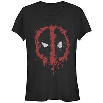 Juniors' Deadpool Splatter Mask Graphic Tee