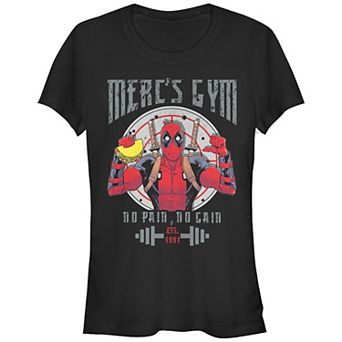 Juniors' Deadpool Merc's Gym Graphic Tee