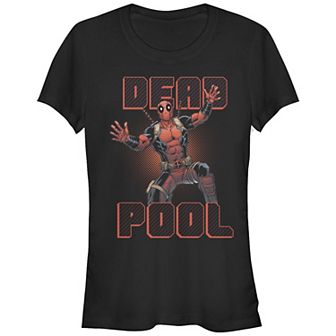 Juniors' Deadpool Surprised Graphic Tee