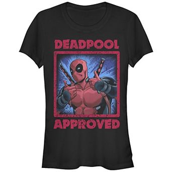 Juniors' Deadpool Approved Poster Graphic Tee