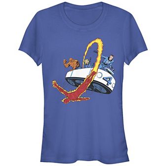 Juniors' Fantastic Four Human Torch Leaving Ride Graphic Tee