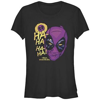 Juniors' Deadpool Yeah, Whatever Graphic Tee