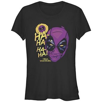 Juniors' Deadpool Yeah, Whatever Graphic Tee