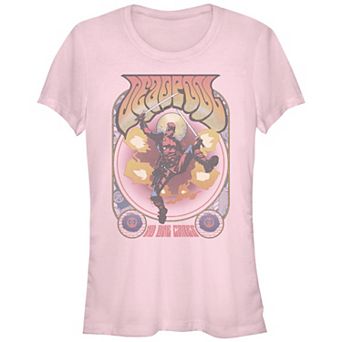 Juniors' Deadpool Groovy Poster Graphic Tee