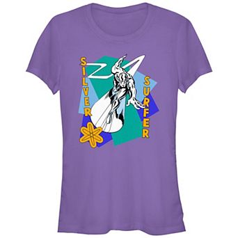 Juniors' Fantastic Four Silver Surfer Flying Graphic Tee