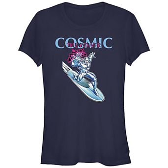 Juniors' Fantastic Four Silver Surfer Cosmic Power Graphic Tee
