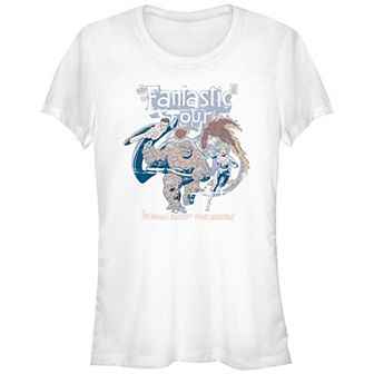 Juniors' Fantastic Four Distressed Style Poster Graphic Tee