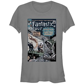 Juniors' Fantastic Four Comic Cover Poster Graphic Tee