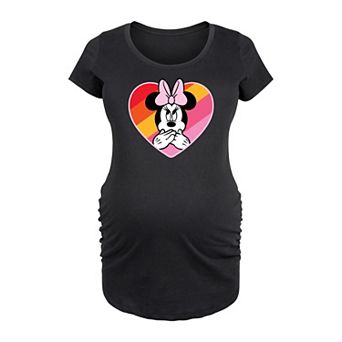 Disney's Minnie Mouse Maternity Oops Rainbow Heart Graphic Tee