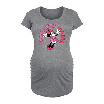 Disney's Minnie Mouse Maternity Happiest Mama Graphic Tee