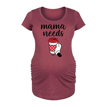 Disney's Minnie Mouse Maternity Mama Needs Coffee Graphic Tee
