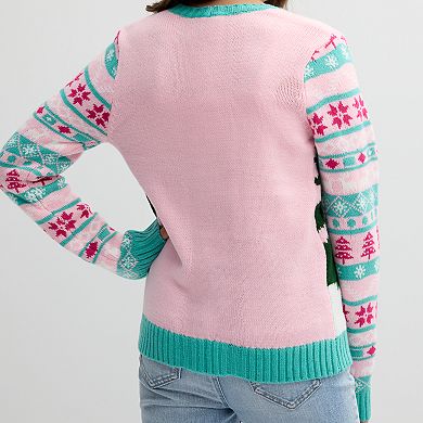 Girls 4-16 33 Degrees Sloth on Llama Christmas Sweater