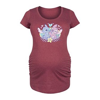 Disney's Lilo & Stitch Maternity Angel Flower Graphic Tee