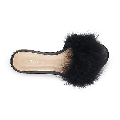 BCBGeneration Dartlee Women's Faux Feather Sandals