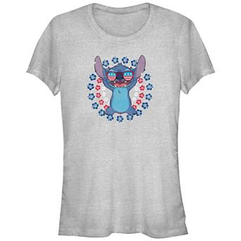 Disney's Lilo & Stitch Juniors' USA Flag Sunglasses Graphic Tee