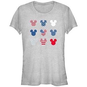 Disney's Mickey Mouse Juniors' Americana Style Print Heads Graphic Tee