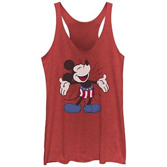 Disney's Mickey Mouse Juniors' Stars And Stripes Shorts Graphic Racerback Tank